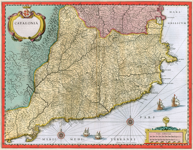 Catalonia (omgeving Barcelona) 1642 Willem Blaeu